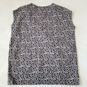 Peplum by Yoshiki Hishinuma Black Gray Polkadot Top Sleeveless Blouse